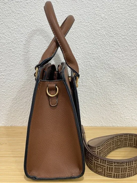 Anne Klein Cognac Satchel - Includes 2 Straps! Monogram & Matching Leather - Picture 12 of 14